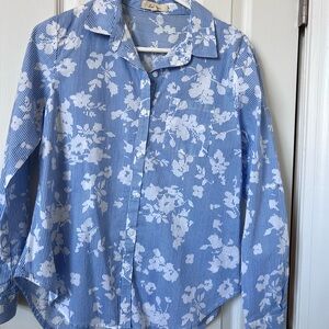 Love Notes Blue and White Striped Shirt